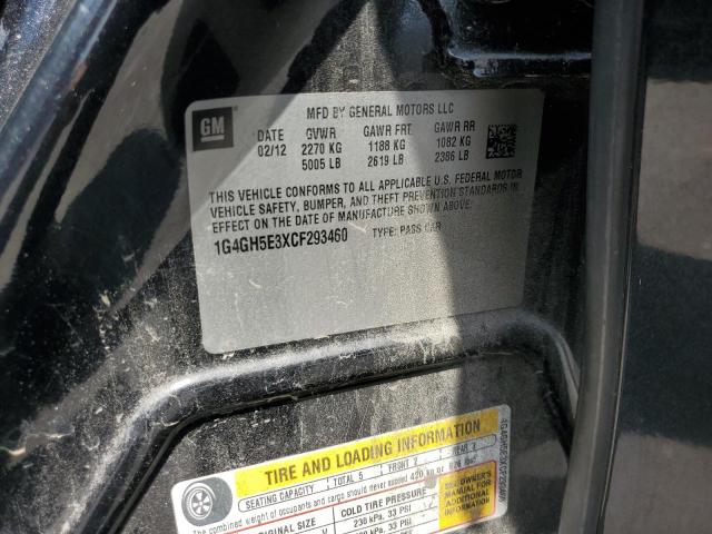 1G4GH5E3XCF293460 - 2012 BUICK LACROSSE PREMIUM Սև լուսանկար 12