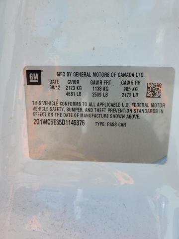 2G1WC5E35D1145376 - 2013 CHEVROLET IMPALA LTZ WHITE photo 12