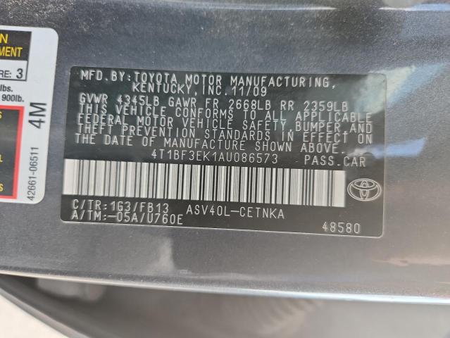 4T1BF3EK1AU086573 - 2010 TOYOTA CAMRY BASE 灰色 照片 12