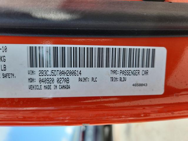 2B3CJ5DT0AH200614 - 2010 DODGE CHALLENGER R/T ნარინჯისფერი ფოტო 12