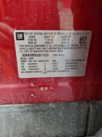 3GNAXSEV0JS513525 - 2018 CHEVROLET EQUINOX LT Bordeaux Foto 14