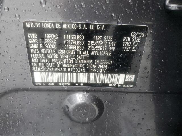 3CZRU6H30LM720245 - 2020 HONDA HR-V LX ნაცრისფერი ფოტო 13