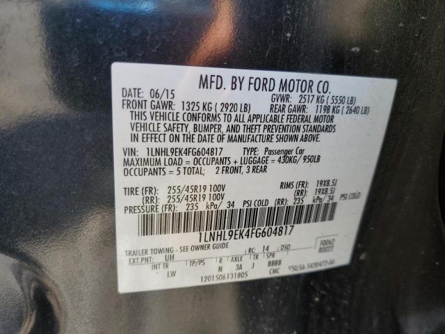 1LNHL9EK4FG604817 - 2015 LINCOLN MKS 黑色 照片 12