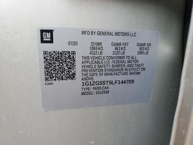 1G1ZG5ST5LF144709 - 2020 CHEVROLET MALIBU RS SILVER photo 13