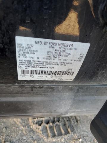 1FM5K8AB4NGA57021 - 2022 FORD EXPLORER POLICE INTERCEPTOR 黑色 照片 12