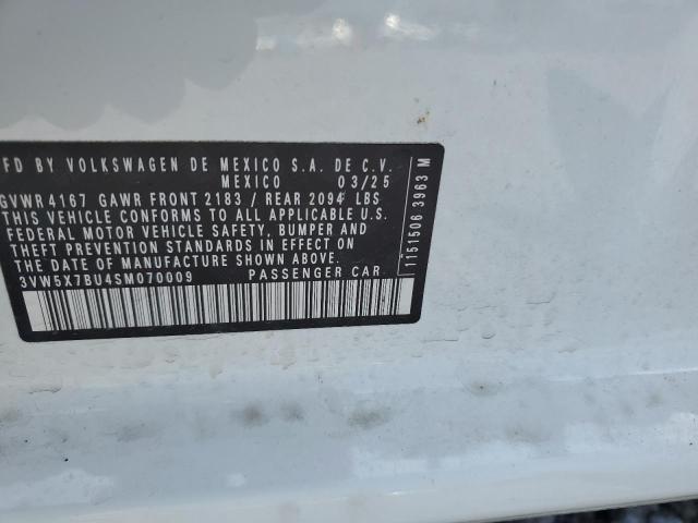3VW5X7BU4SM070009 - 2025 VOLKSWAGEN JETTA S WHITE photo 12