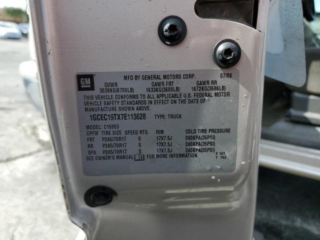 1GCEC19TX7E113628 - 2007 CHEVROLET SILVERADO C1500 CLASSIC SILVER photo 12