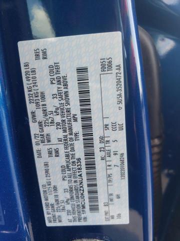 1FMCU0KZXNUA18336 - 2022 FORD ESCAPE SEL BLUE photo 14