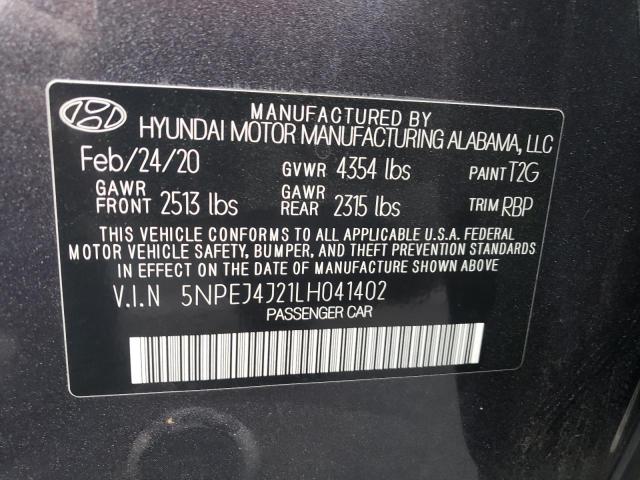 5NPEJ4J21LH041402 - 2020 HYUNDAI SONATA SEL PLUS GRAY photo 13