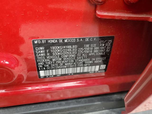 3CZRZ2H5XSM773013 - 2025 HONDA HR-V SPORT 红色 照片 13