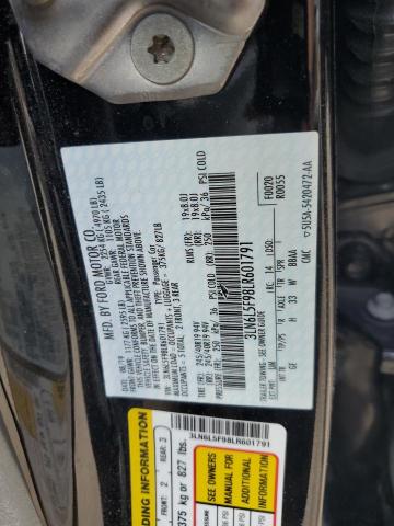 3LN6L5F98LR601791 - 2020 LINCOLN MKZ RESERVE შავი ფოტო 12