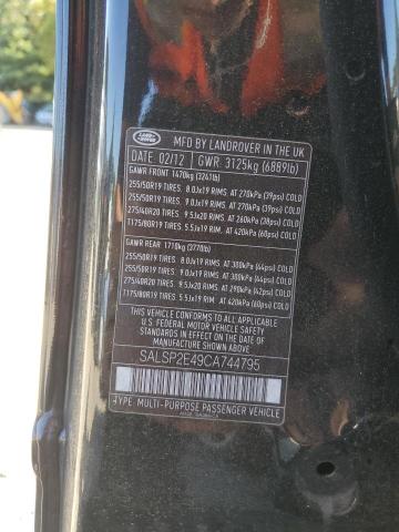 SALSP2E49CA744795 - 2012 LAND ROVER RANGE ROVE AUTOBIOGRAPHY BLACK photo 13