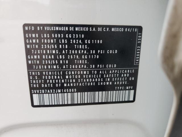 3VV2B7AX2JM145869 - 2018 VOLKSWAGEN TIGUAN SE Beyaz fotoğraf 13