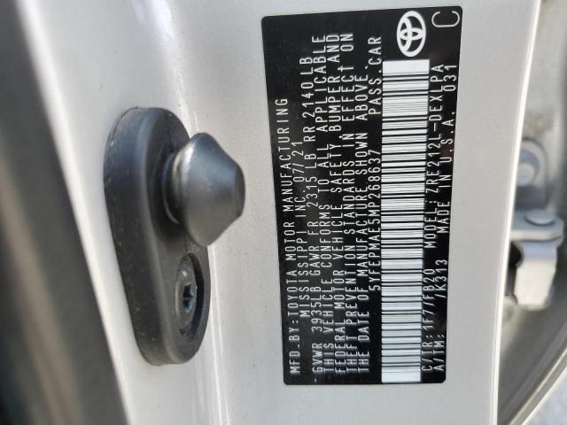 5YFEPMAE5MP268637 - 2021 TOYOTA COROLLA LE ვერცხლისფერი ფოტო 12