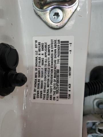 19XZE4F56KE007368 - 2019 HONDA INSIGHT EX 白色 照片 12