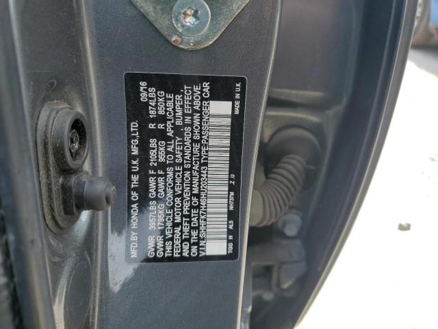 SHHFK7H46HU203443 - 2017 HONDA CIVIC SPORT Сұр фото 12