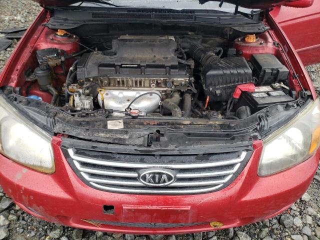 KNAFE221795656190 - 2009 KIA SPECTRA EX RED photo 11