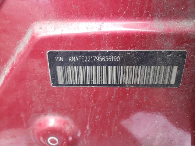 KNAFE221795656190 - 2009 KIA SPECTRA EX RED photo 12