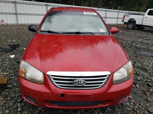 KNAFE221795656190 - 2009 KIA SPECTRA EX RED photo 5