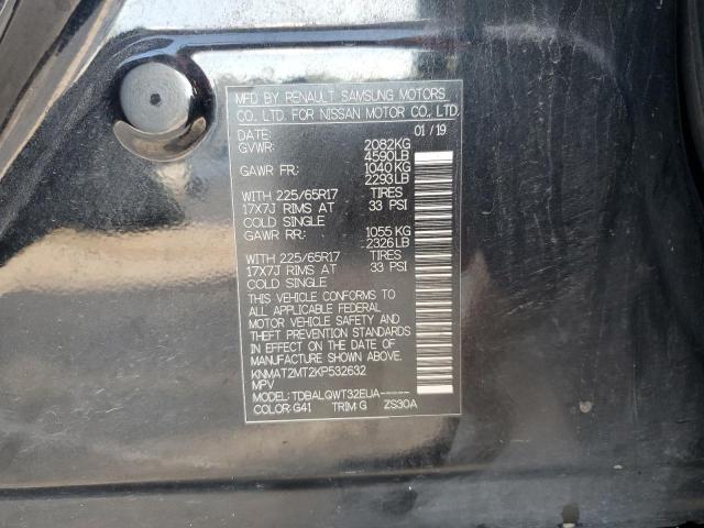 KNMAT2MT2KP532632 - 2019 NISSAN ROGUE S Қара фото 12