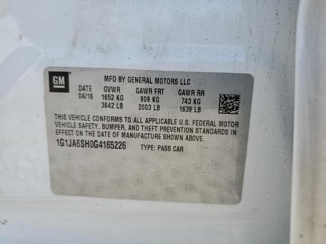 1G1JA6SH0G4165226 - 2016 CHEVROLET SONIC LS Ağ foto 12