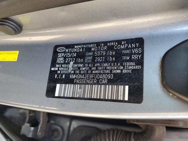 KMHGN4JE9FU048093 - 2015 HYUNDAI GENESIS 3.8L 蓝色 照片 12