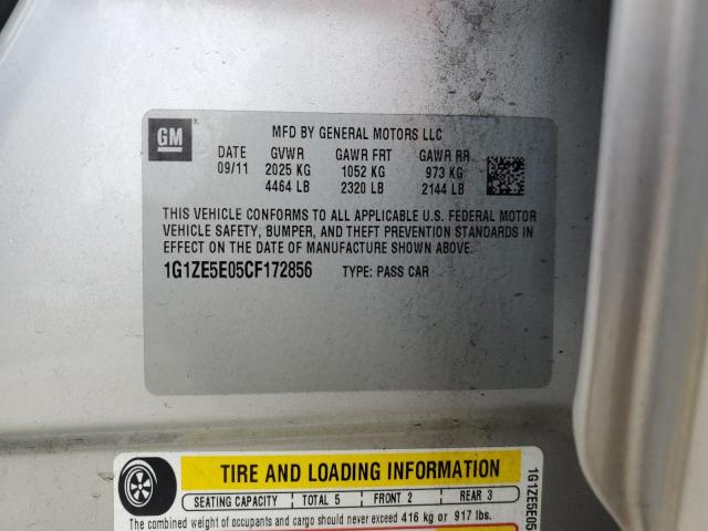 1G1ZE5E05CF172856 - 2012 CHEVROLET MALIBU LTZ ვერცხლისფერი ფოტო 12