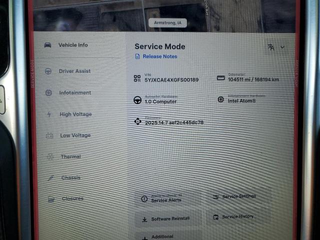 5YJXCAE4XGFS00189 - 2016 TESLA MODEL X Czarny zdjęcie 9