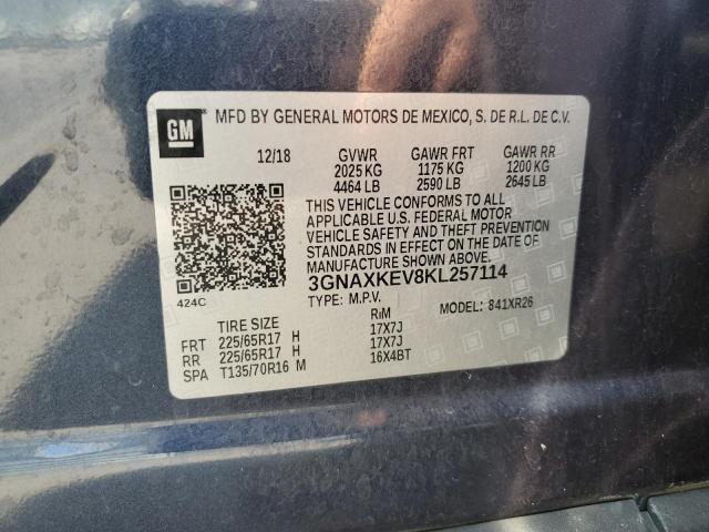 3GNAXKEV8KL257114 - 2019 CHEVROLET EQUINOX LT PURPLE photo 13