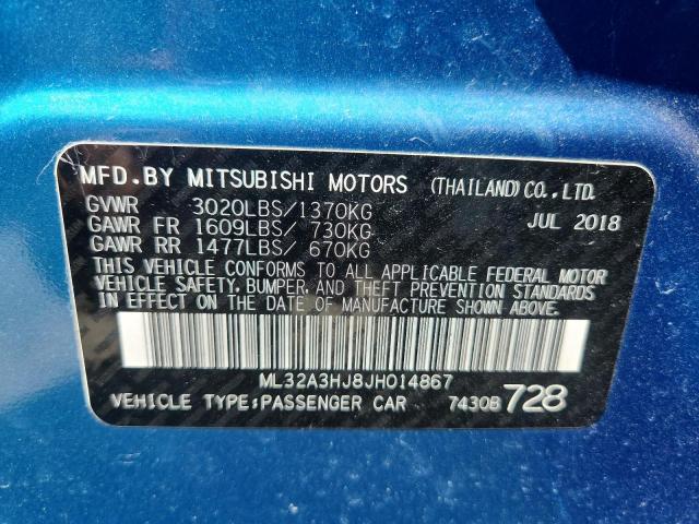 ML32A3HJ8JH014867 - 2018 MITSUBISHI MIRAGE ES 蓝色 照片 13