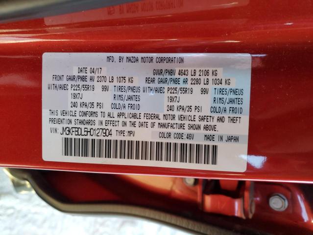 JM3KFBDL5H0127904 - 2017 MAZDA CX-5 GRAND TOURING RED photo 12