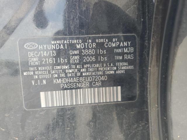 KMHDH4AE8EU072040 - 2014 HYUNDAI ELANTRA SE BLACK photo 12