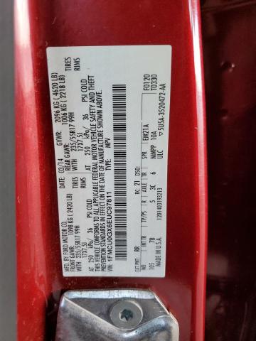 1FMCU0GX6EUC97811 - 2014 FORD ESCAPE SE RED photo 12