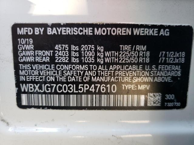 WBXJG7C03L5P47610 - 2020 BMW X1 SDRIVE28I WHITE photo 14