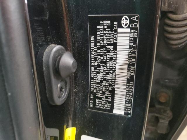 5YFBURHE1KP906832 - 2019 TOYOTA COROLLA L BLACK photo 13