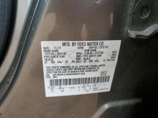 2FMDK3J95DBB41320 - 2013 FORD EDGE SEL 棕色 照片 13