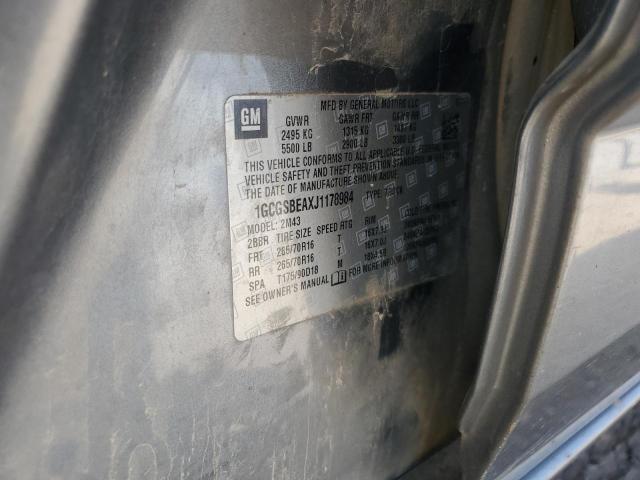 1GCGSBEAXJ1178984 - 2018 CHEVROLET COLORADO Сірий фото 12