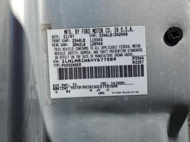 1LNLM81W6VY677089 - 1997 LINCOLN TOWN CAR EXECUTIVE SILVER photo 12