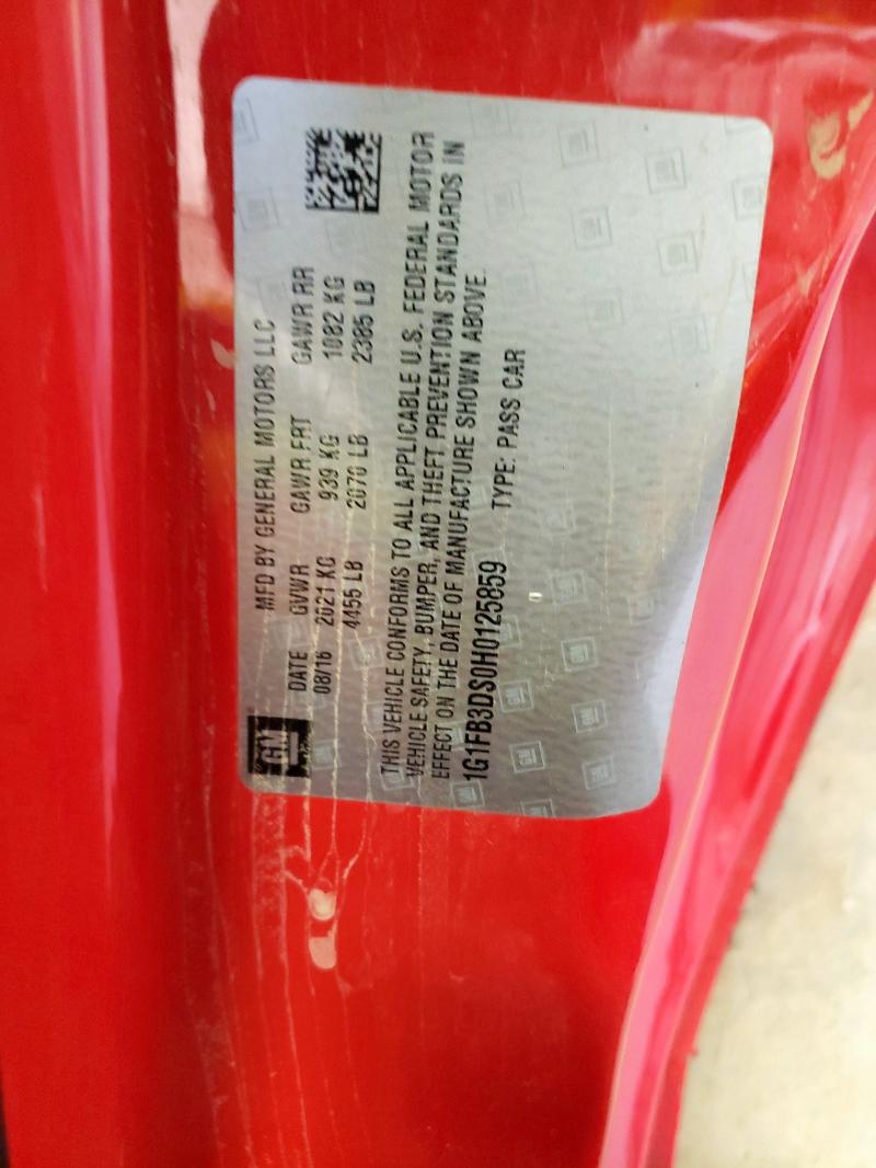 1G1FB3DS0H0125859 - 2017 CHEVROLET CAMARO LT RED photo 19