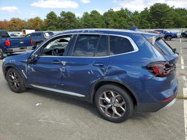 5UX53DP08N9N22662 - 2022 BMW X3 XDRIVE30I BLUE photo 2