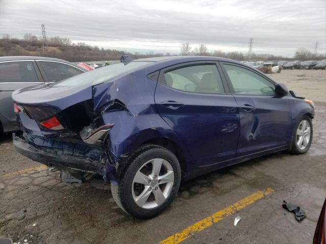 5NPDH4AEXDH433846 - 2013 HYUNDAI ELANTRA GLS BLUE photo 3