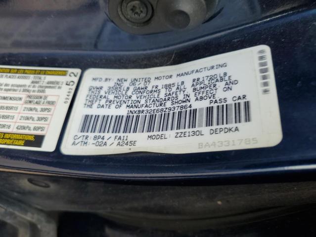 1NXBR32E68Z937864 - 2008 TOYOTA COROLLA CE BLUE photo 13