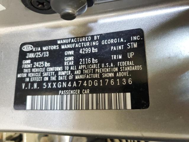 5XXGN4A74DG176136 - 2013 KIA OPTIMA EX SILVER photo 12