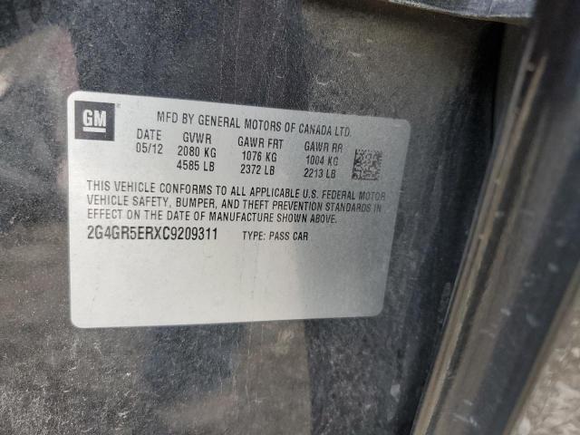 2G4GR5ERXC9209311 - 2012 BUICK REGAL 黑色 照片 12