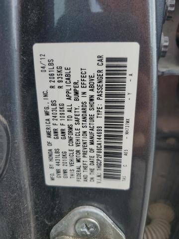 1HGCP2F86CA144699 - 2012 HONDA ACCORD EXL GRAY photo 12