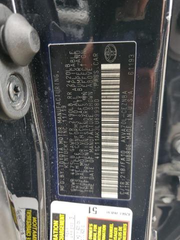 4T1C11AK3LU899980 - 2020 TOYOTA CAMRY LE BLACK photo 12