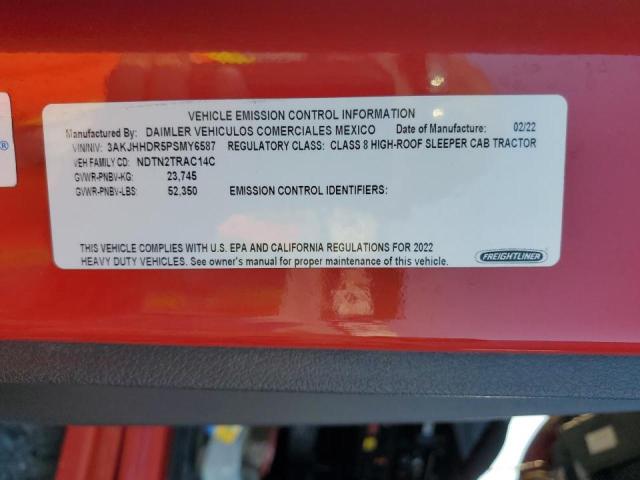 3AKJHHDR5PSMY6587 - 2023 FREIGHTLINER CASCADIA 1 წითელი ფოტო 10