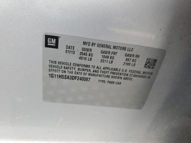 1G11H5SA3DF240087 - 2013 CHEVROLET MALIBU LTZ ვერცხლისფერი ფოტო 13