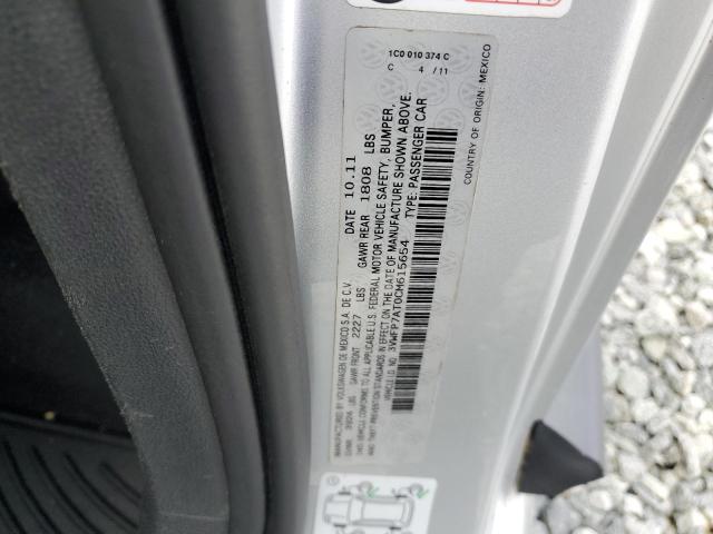 3VWFP7AT0CM615654 - 2012 VOLKSWAGEN BEETLE SILVER photo 12