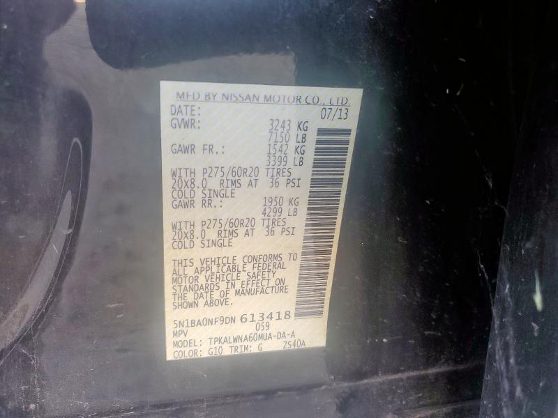 5N1BA0NF9DN613418 - 2013 NISSAN ARMADA PLATINUM Qara foto 14